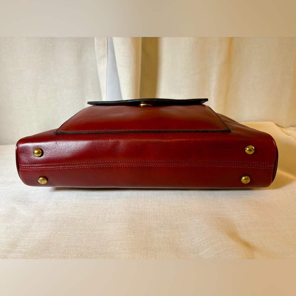 Vintage Etienne Aigner Handmade Oxblood Red Leather Shoulder Bag Purse RARE EUC - Picture 7 of 14